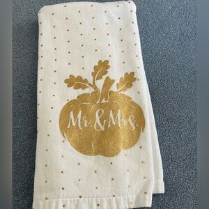 Mr. & Mrs. Gold Fall kitchen towel